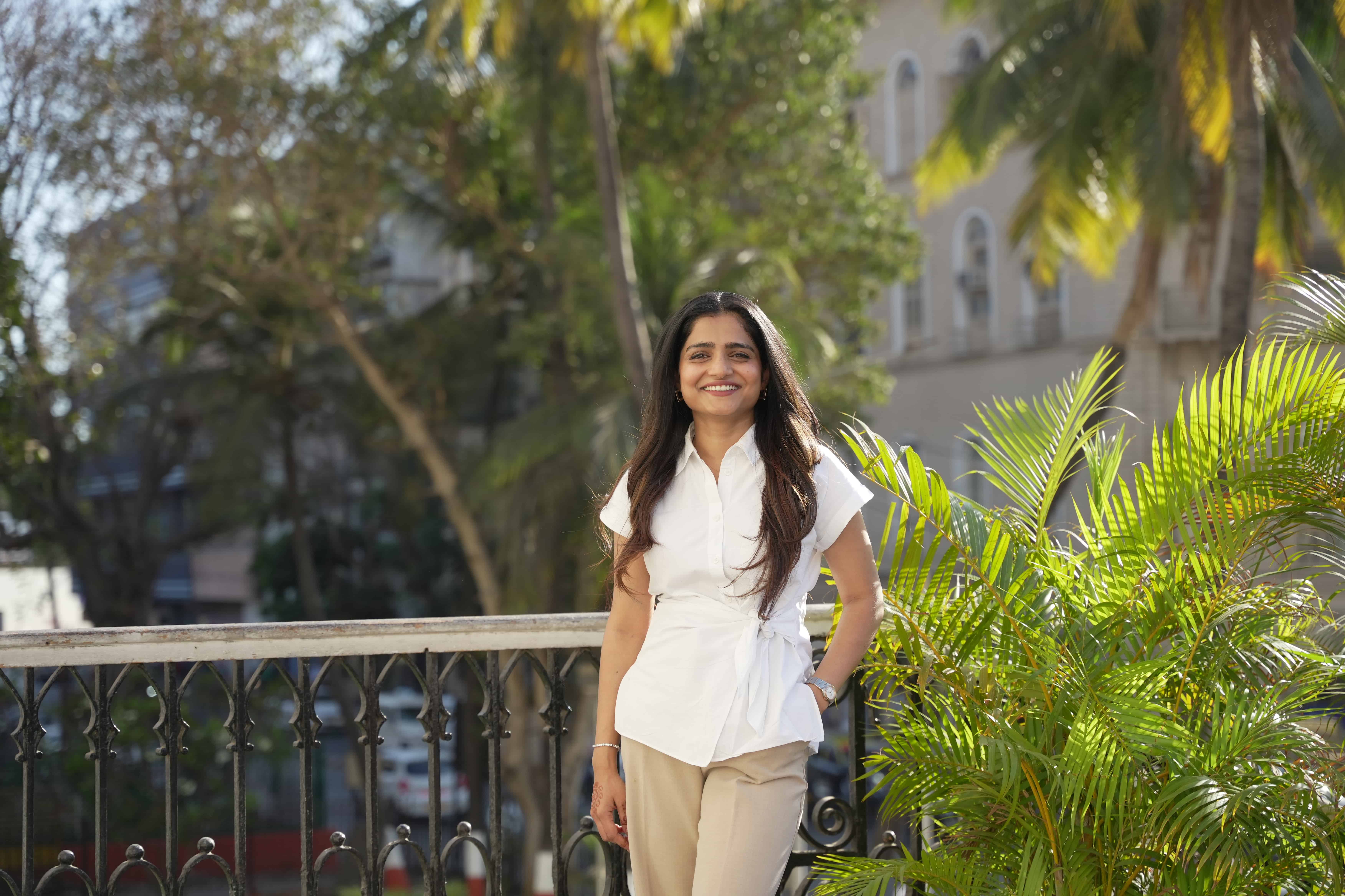 Howden's Ashvita Suvarna posing outside on a sunny day
