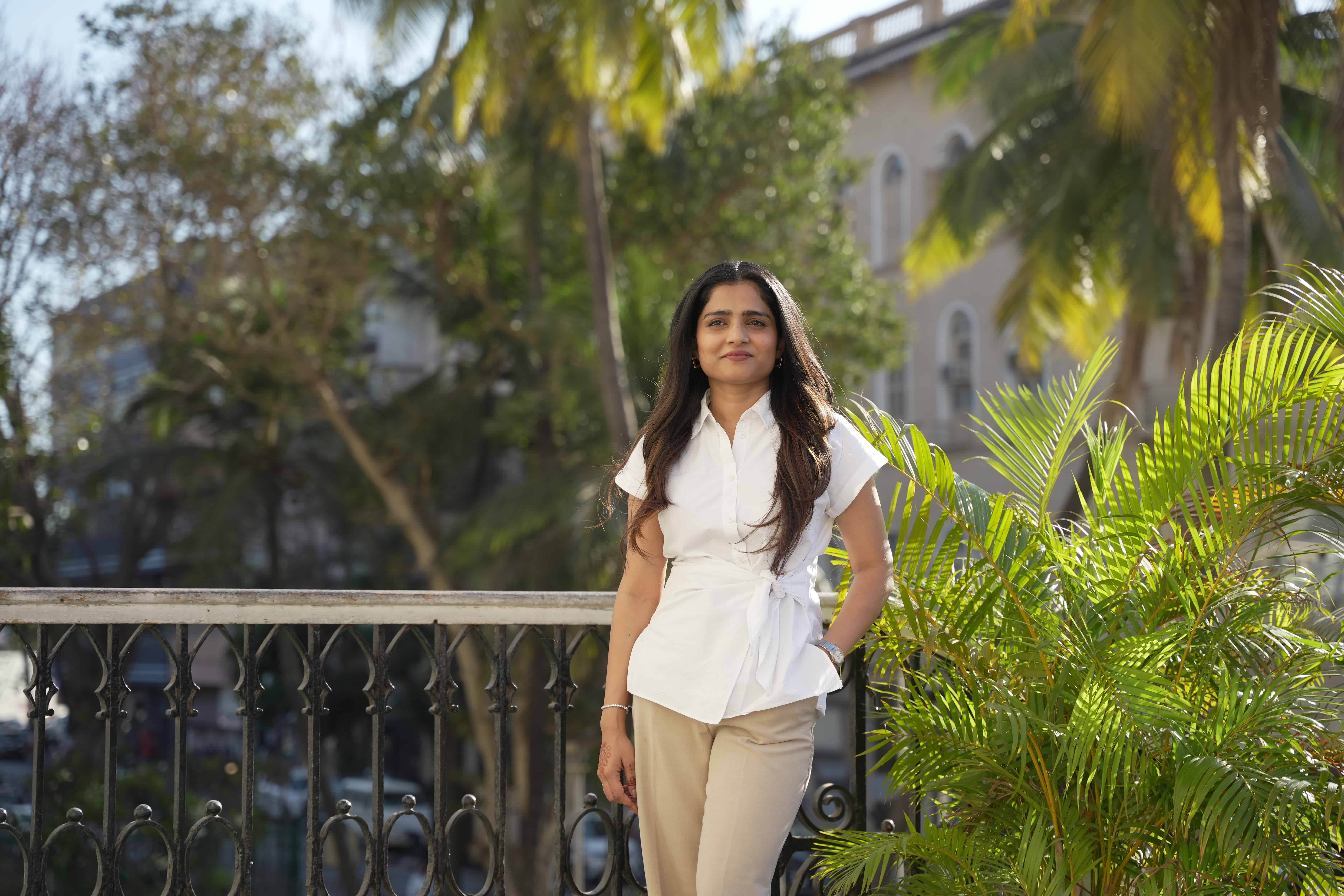 Howden's Ashvita Suvarna posing outside on a sunny day