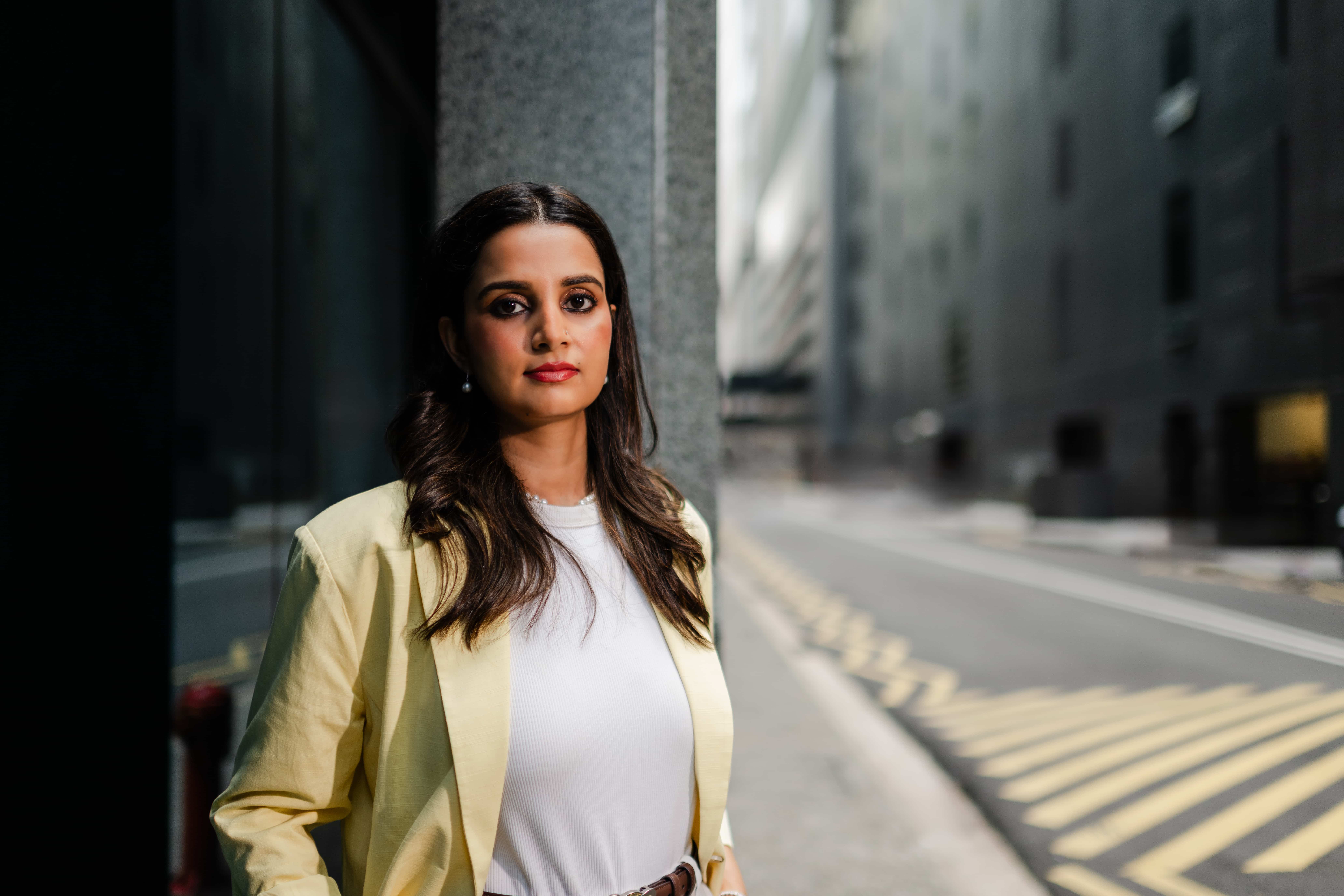 Howden's Shweta Swaroop posing on a street in Singapore