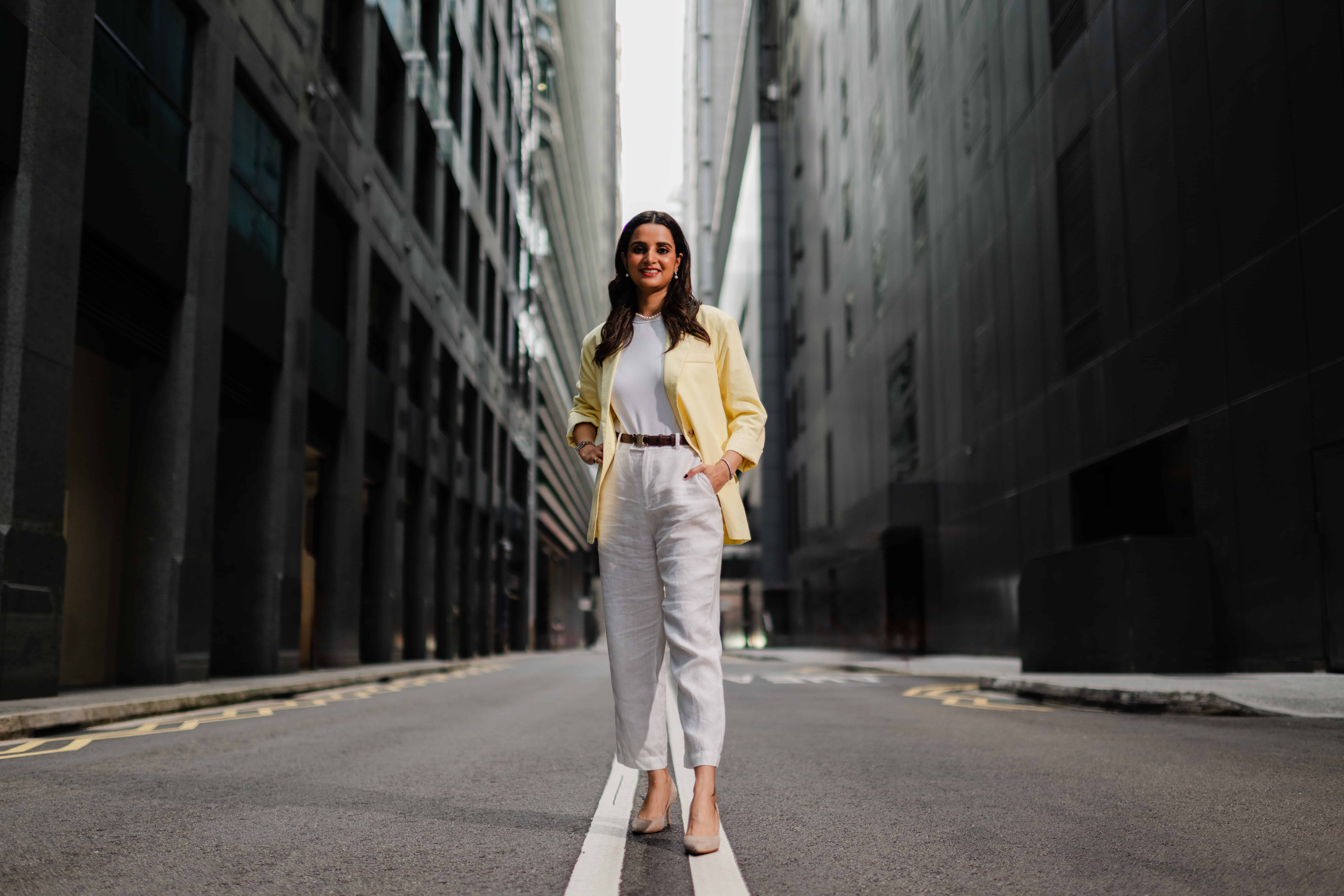Howden's Shweta Swaroop posing on a street in Singapore