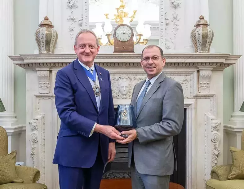 Howden's Andy Bragoli accepting the Queen's Award for enterprise in international trade